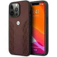 BMW Bmhcp13lrsppr Iphone 13 Pro13 6.1 Leather Curve Perforate Phone Case Clair