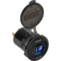Peiying Peiyng Chargeur de voiture 63W USB-C/QC3.0 avec écran