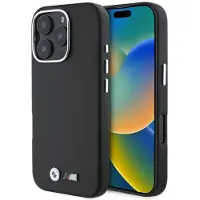 BMW BMHMP16X23PMWK iPhone 16 Pro Max 6.9" czarny/black hardcase M Smooth Full Wrapped Metal Mag (Apple iPhone 16 Pro Max), Coque pour téléphone portable, Noir