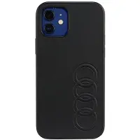 Audi Étui pour iPhone 12 en cuir synthétique noir