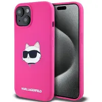 Karl Lagerfeld Coque en silicone MagSafe rose pour iPhone 15 Plus