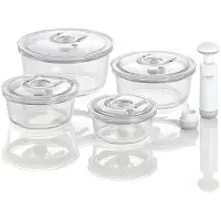 Caso Kit de récipients sous vide rond, Boîte de conservation, Transparent