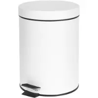 Uni-T Corbeille à poubelle de salle de bain, Teesa, Métal/Polymère, Blanc, 3L, 16,5 x 25,5 cm