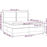 vidaXL Lit boxspring avec matelas Taupe 200x200 cm Tissu