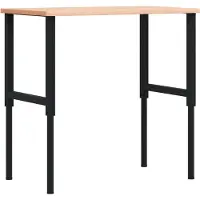 vidaXL Établi 100x60x(71,5-98) cm bois massif hêtre rectangulaire
