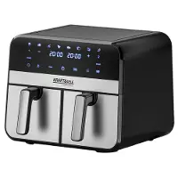 KRAFT&DELE | Friteuse à air chaud, 2 chambres, 2500W, Airfryer, 6-in-1 Dual Zone Air fryer 9L, Friteuse à air chaud double chambre avec fenêtre, économie d'énergie, friteuse compacte