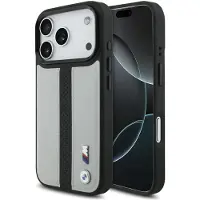 BMW Case M Perforated Stripe Logo MagSafe for iPhone 17 Pro gray (Apple iPhone 17 Pro), Coque pour téléphone portable, Argent, Gris