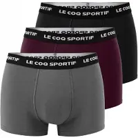 Le coq sportif Hommes, Sous-vêtements, Herren Boxershorts 3er-Pack, Multicolore, Noir, Gris, (Lot de 3, L, M)