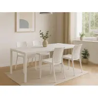Dmora Cortanze - Ensemble Table et Chaises, Blanc, 10 Places, Fabriqué en Italie