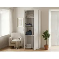 Dmora Mileto - Armoire Multi-usages 2 Portes, 80x206h cm Blanc, 3 Étagères