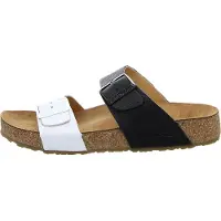Iesse Schuh Haflinger Mules femme ANDREA Noir Blanc Cuir lisse Taille : 36