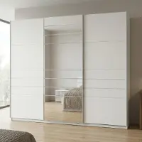Dmora Carasco - Garde-robe Grande, 263x224h cm Blanc Mat, Porte-manteaux
