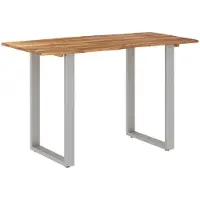 vidaXL Table de salle à manger 118 x 58 x 76 cm en bois massif d'acacia