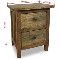 vidaXL Table De Chevet Bois De Récupération Massif 40 X 30 X 51 Cm