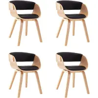 vidaXL Chaises de salle à manger 4 pcs. noir bois courbé et similicuir