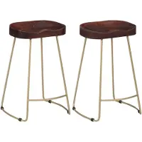 vidaXL Tabouret de bar Gavin 2 pcs. Bois massif de manguier