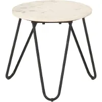 vidaXL Table Basse Blanc 40x40x40 Cm Pierre Véritable Texture Marbre -