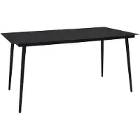 vidaXL Table de jardin noire 150x80x74 cm acier et verre