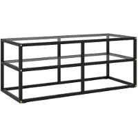 vidaXL Armoire TV noire avec verre trempé 100x40x40 cm