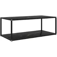 vidaXL Table basse noire 100x50x35 cm verre trempé