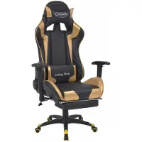 vidaXL Chaise de bureau Gaming inclinable avec repose-pieds or