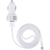 Devia Chargeur voiture 2,4 A Lightning (MFI) Smart Series Dual USB blanc