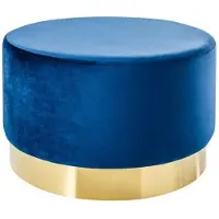 Casa Padrino Tabouret rond design bleu / or l. 55 x h. 35 cm - Meubles de salon