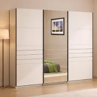 Dmora Tures - Grande Garde-robe, 267x217h cm Blanc Crème, Porte-manteaux