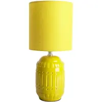 Näve Lampe de table, céramique textile, jaune, H 30 cm