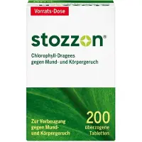 Queisser Pharma GmbH & Co. KG stozzon dragées à la chlorophylle contre la mauvaise haleine et la mauvaise odeur corporelle, 200 comprimés