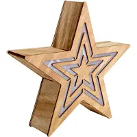 Näve Étoile de Noël Illuminée Étoile en bois Illumination de Noël LED Minuterie 5289027