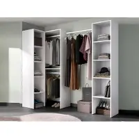 Dmora Alexois - Armoire Grande, 226x186h cm Blanc, 8 Étagères
