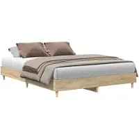 vidaXL Cadre de lit sans matelas Chêne Sonoma 150x200 cm Bois composite