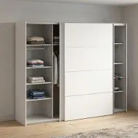 Dmora Avelengo - Armoire 2 Portes, 243x202h cm Blanc, Porte-manteaux
