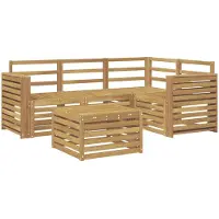 vidaXL Ensemble de salon de jardin 5 pièces, blanc, en bois d'acacia massif