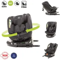4Baby Siège enfant 360 pivotant Matt-Fix I-SIZE appui-tête et coussin d'assise réglables Noir
