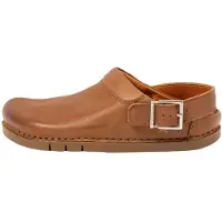 Art unisex. 120241123003_023 Sabots en cuir 2024 Kassel marron (39), Plat, Boucle, Casuel
