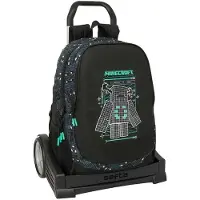 Safta Evolution Minecraft Screen 22.5l 44x32x16 Cm Wheeled Backpack Noir Enfants