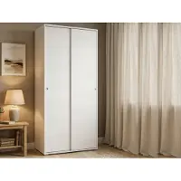 Dmora Alaysia - Armoire 2 Portes, 90x195h cm Blanc, 4 Étagères Fabriqué en Italie