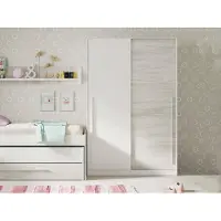 Dmora Aristode - Garde-robe 2 Portes, 120x200h cm Blanc Antique, Penderie