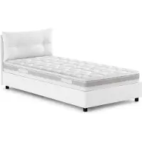 Dmora Sabazia - Lit Simple, Blanc, Matelas Inclus. Fabriqué en Italie