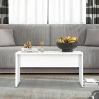 Dmora Formia - Table basse, 90x50x46h cm blanc, avec pieds