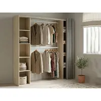 Dmora Acron - Grande Armoire, 180x205 cm, Chêne Brun, 8 Étagères