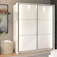 Dmora Cercle - Grand Placard, 179x210h cm Blanc Mat, Porte-manteaux