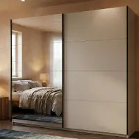 Dmora Laghi - Grande Garde-robe 245x218h cm Blanc Crème, Portemanteau