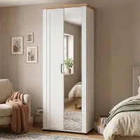 Dmora Vittuone - Armoire 2 Portes, 75x195h cm Blanc, Porte-manteaux