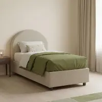 Talamo Italia Amantea - Lit Simple, Gris Taupe, Déhoussable, Fabriqué en Italie
