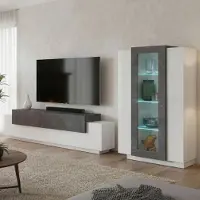 Dmora Maja - Composition Murale, Blanc Brillant, Modulable Italy