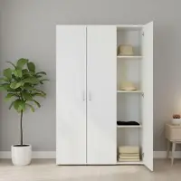 Dmora Pettineo - Garde-robe 3 Portes, 111x52 cm Blanc, Porte-manteaux