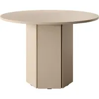 Selsey Hexa - Table de salle à manger ronde, beige cappuccino, 110 cm